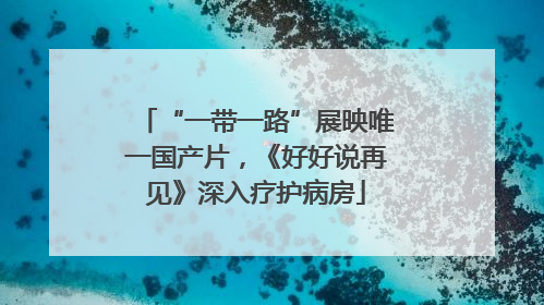 “一带一路”展映唯一国产片，《好好说再见》深入疗护病房