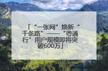 “一张网”焕新“千条路”——“粤通行”用户规模即将突破600万