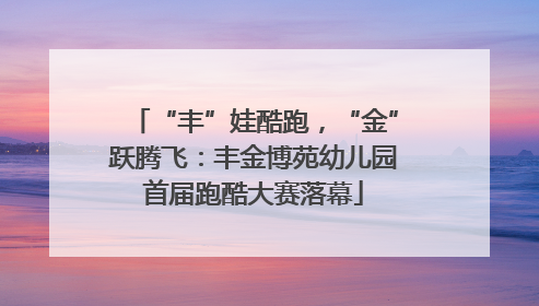 “丰”娃酷跑，“金”跃腾飞：丰金博苑幼儿园首届跑酷大赛落幕