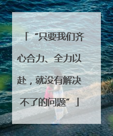 “只要我们齐心合力、全力以赴，就没有解决不了的问题”