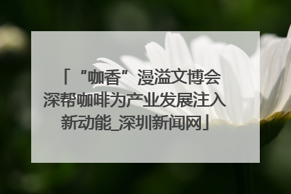 “咖香”漫溢文博会 深帮咖啡为产业发展注入新动能_深圳新闻网