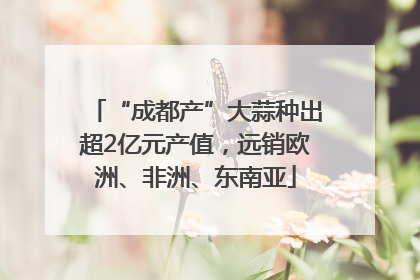 “成都产”大蒜种出超2亿元产值，远销欧洲、非洲、东南亚