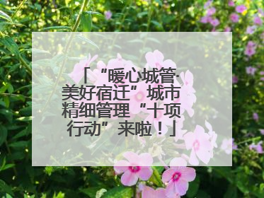 “暖心城管·美好宿迁”城市精细管理“十项行动”来啦！