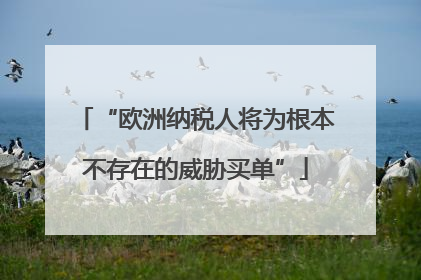 “欧洲纳税人将为根本不存在的威胁买单”