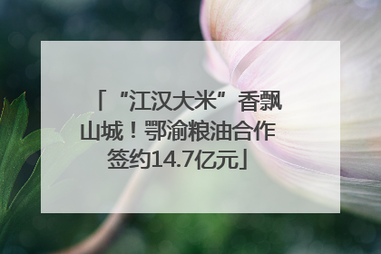 “江汉大米”香飘山城！鄂渝粮油合作签约14.7亿元
