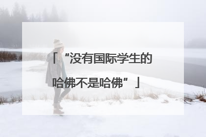 “没有国际学生的哈佛不是哈佛”