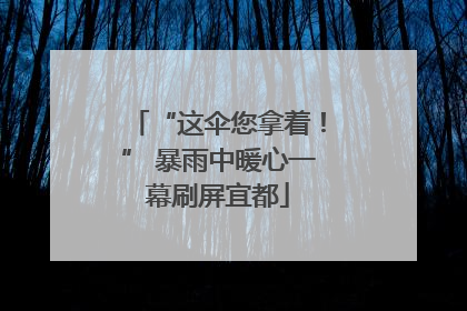 “这伞您拿着！” 暴雨中暖心一幕刷屏宜都