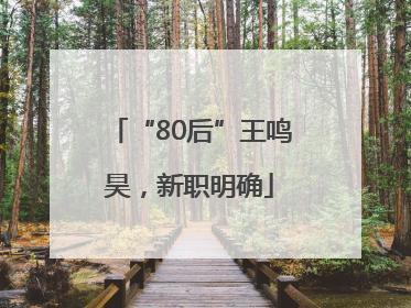 “80后”王鸣昊，新职明确