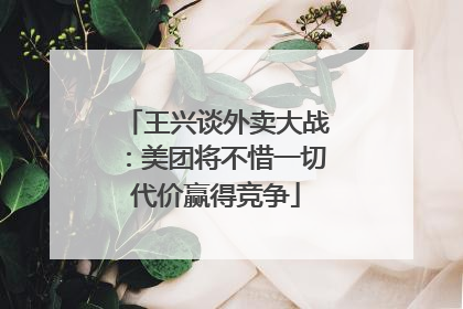 王兴谈外卖大战：美团将不惜一切代价赢得竞争