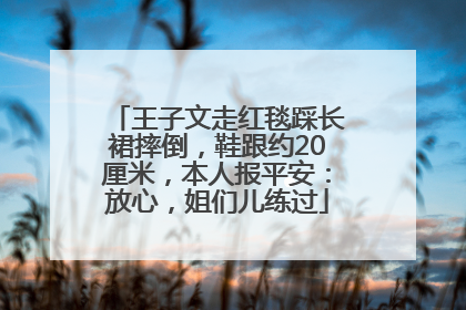 王子文走红毯踩长裙摔倒，鞋跟约20厘米，本人报平安：放心，姐们儿练过