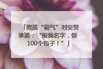 男孩“霸气”对交警承诺：“报我名字，领100个包子！”