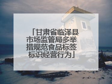 甘肃省临泽县市场监管局多举措规范食品标签标识经营行为