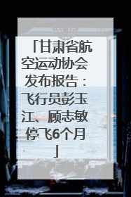 甘肃省航空运动协会发布报告：飞行员彭玉江、顾志敏停飞6个月
