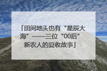 田间地头也有“星辰大海”——三位“00后”新农人的夏收故事