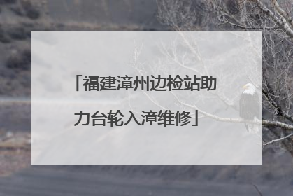 福建漳州边检站助力台轮入漳维修