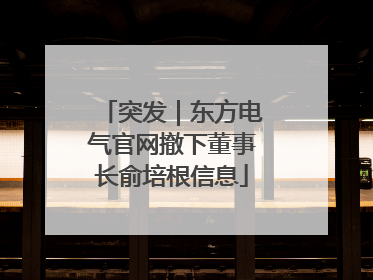 突发｜东方电气官网撤下董事长俞培根信息