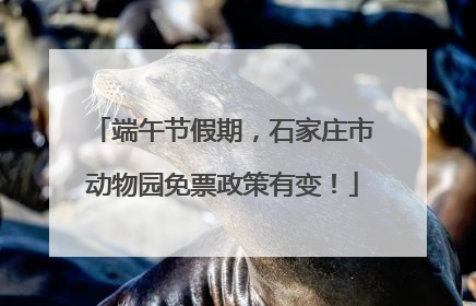 端午节假期，石家庄市动物园免票政策有变！