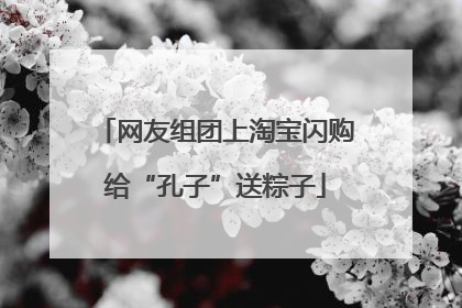 网友组团上淘宝闪购给“孔子”送粽子
