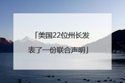 美国22位州长发表了一份联合声明