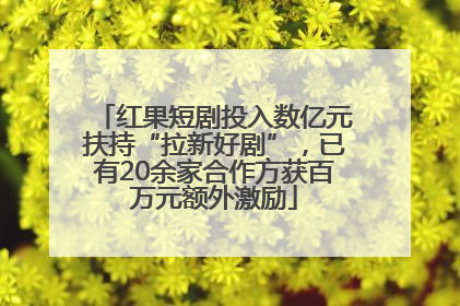 红果短剧投入数亿元扶持“拉新好剧”，已有20余家合作方获百万元额外激励