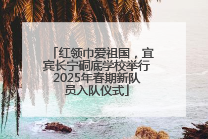 红领巾爱祖国，宜宾长宁硐底学校举行2025年春期新队员入队仪式