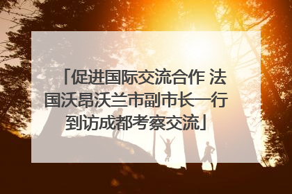 促进国际交流合作 法国沃昂沃兰市副市长一行到访成都考察交流