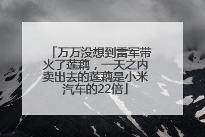 万万没想到雷军带火了莲藕，一天之内卖出去的莲藕是小米汽车的22倍