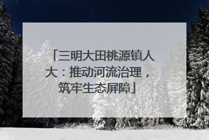 三明大田桃源镇人大：推动河流治理，筑牢生态屏障
