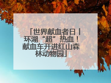世界献血者日丨环湖“超”热血！献血车开进红山森林动物园