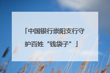 中国银行崇阳支行守护百姓“钱袋子”