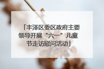 丰泽区委区政府主要领导开展“六一”儿童节走访慰问活动