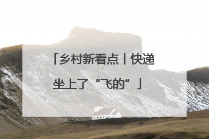 乡村新看点丨快递坐上了“飞的”