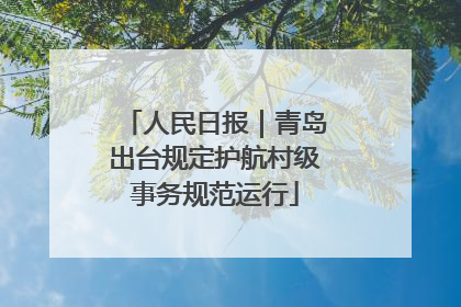 人民日报｜青岛出台规定护航村级事务规范运行