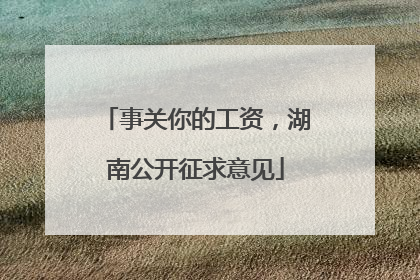 事关你的工资，湖南公开征求意见