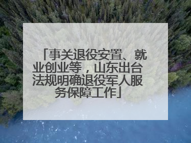 事关退役安置、就业创业等，山东出台法规明确退役军人服务保障工作