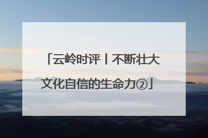 云岭时评丨不断壮大文化自信的生命力②