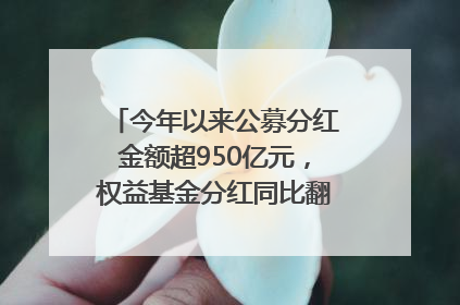 今年以来公募分红金额超950亿元，权益基金分红同比翻倍｜招财猫