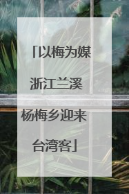 以梅为媒 浙江兰溪杨梅乡迎来台湾客