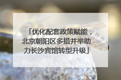 优化配套政策赋能，北京朝阳区多措并举助力长沙宾馆转型升级