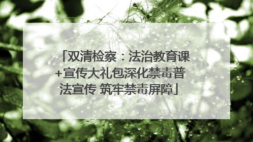 双清检察：法治教育课+宣传大礼包深化禁毒普法宣传 筑牢禁毒屏障