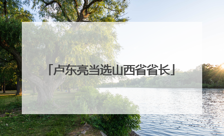 卢东亮当选山西省省长