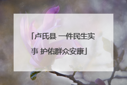 卢氏县 一件民生实事 护佑群众安康