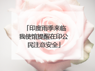 印度雨季来临 我使馆提醒在印公民注意安全