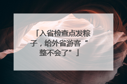 入省检查点发粽子，给外省游客“整不会了”