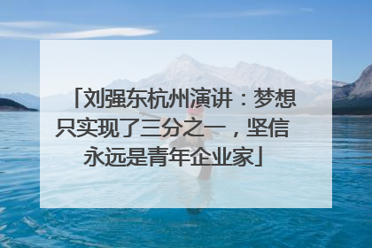 刘强东杭州演讲：梦想只实现了三分之一，坚信永远是青年企业家
