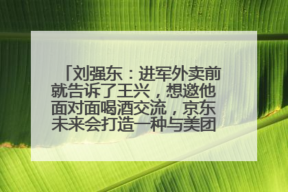 刘强东：进军外卖前就告诉了王兴，想邀他面对面喝酒交流，京东未来会打造一种与美团不同的商业模式
