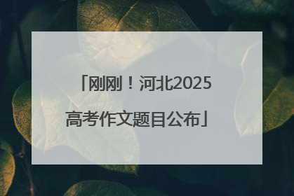 刚刚！河北2025高考作文题目公布
