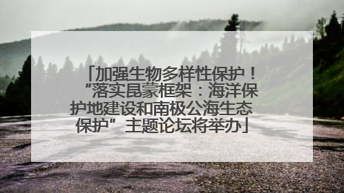 加强生物多样性保护！“落实昆蒙框架：海洋保护地建设和南极公海生态保护”主题论坛将举办