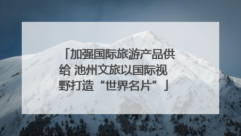 加强国际旅游产品供给 池州文旅以国际视野打造“世界名片”