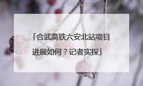 合武高铁六安北站项目进展如何？记者实探